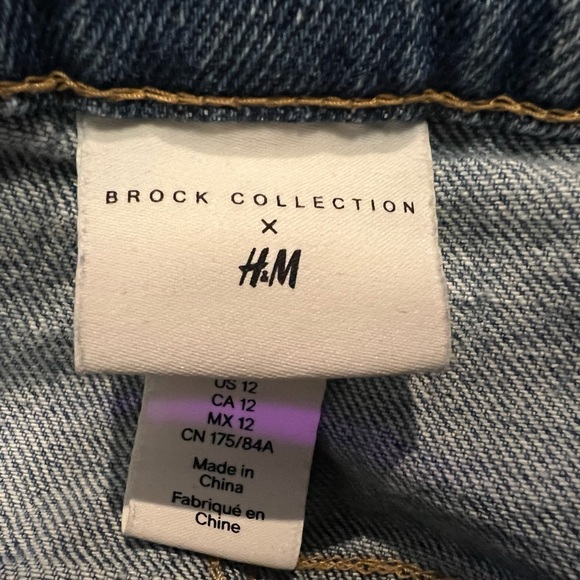 Brock Collection x H&M Jean Shorts Size 12 Zipper Fly 5 Pocket Medium Wash - Picture 4 of 4